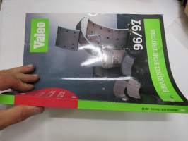 Valeo Braking for trucks 1996/97 jarruosia kuorma-auotihin -kuvitettu varaosaluettelo ja korvaavuudet