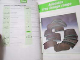 Valeo Braking for trucks 1996/97 jarruosia kuorma-auotihin -kuvitettu varaosaluettelo ja korvaavuudet