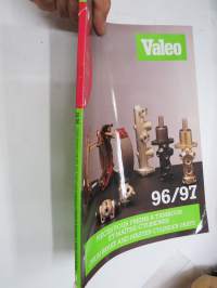 Valeo Drum Brake and master cylinder parts 1996/97 jarruosia henkilöautoihin -kuvitettu varaosaluettelo ja korvaavuudet