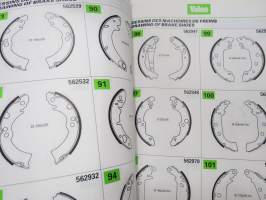 Valeo Drum Brake and master cylinder parts 1996/97 jarruosia henkilöautoihin -kuvitettu varaosaluettelo ja korvaavuudet