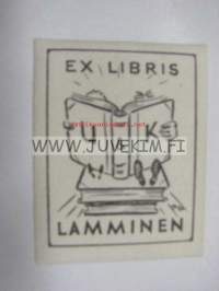 Ex Libris U &amp; K Lamminen -kirjanomistajamerkki