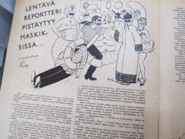 Elokuva-Aitta 1945 nr 21, kansikuva Helena Kara, Jussit jaettiin, Rauli Tuomi &amp; Rakel Linnanheimo kotonaan, Ihailijakirjeitä, Shirley Temple, Oscar Lindelöf kertoo