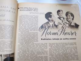 Elokuva-Aitta 1945 nr 21, kansikuva Helena Kara, Jussit jaettiin, Rauli Tuomi &amp; Rakel Linnanheimo kotonaan, Ihailijakirjeitä, Shirley Temple, Oscar Lindelöf kertoo