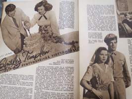Elokuva-Aitta 1946 nr 15-16, kansikuva Mirjam Novero, Missä he ovat? - Hajatietoja saksalaisen elokuvan kohtaloista, Shirley Temple täytti 18 vuotta, Rita Hayworth