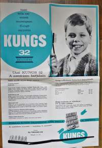 Uusi Kungs 32 hammasharja - juliste 60x40 cm 1963