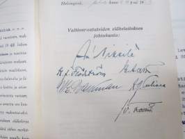 Eläkekirja nr 11880, Valtionrautateiden eläkelaitos, Ylikonduktöörin leski Kerttu Norpio, 1948, Avustuskassan jäsenkirja, säännöt, eroamisasiakirja
