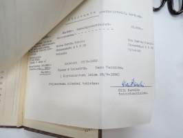 Eläkekirja nr 11880, Valtionrautateiden eläkelaitos, Ylikonduktöörin leski Kerttu Norpio, 1948, Avustuskassan jäsenkirja, säännöt, eroamisasiakirja