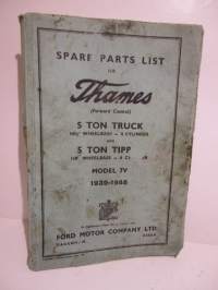 Ford Thames 5 Ton Truck Model 7V 1939-1949 - Spare Parts List