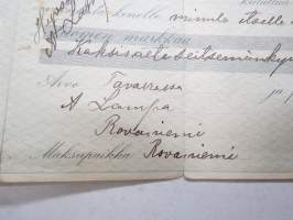 Vekseli, Rovaniemi 14.1.1914, A. Lampa, Otto Räty