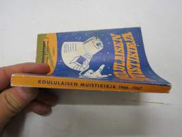 Koululaisen Muistikirja 1966-1967 -lukuvuosikalenteri, runsaasti artikkeleita &amp; tietoa monilta aloilta ja harrasteista -calendar / yearbook for school pupils