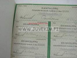 Turkiskauppiaitten Oy, 50 000 mk -osakekirja