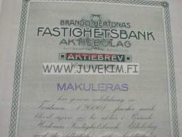 Brändo-Hertonäs Fastighetsbank Ab, Helsinki 1917, 2 000 mk -osakekirja