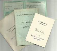Turun Veturimiesten jäsen- yms kirjoja 1950-80luku