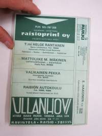 Raisio, Rusko, Masku puhelinluettelo 1979-1980