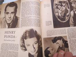 Elokuva-Aitta 1945 nr 24 Kansikuva Margaretta Scott &amp; James Mason, Ruotsalainen Ingf´rid Bergman, Marcel Carné, Emma Väänänen &amp; Eino Heino, Henry Fonda, ym.