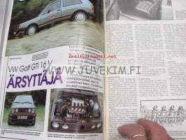 Vauhdin maailma 1985 nr 8 -mm. VW golf GTI 16V, Formula 1 Detroit ja Montreal, Imatran EM-ralli opas, Aito HOt -Rod väärennös, Yamaha IT200, Indiapolis 500, Rata