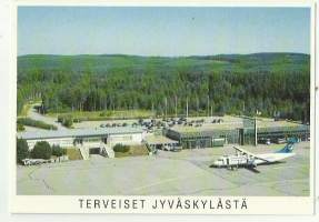 Tikkakoski Jyväskylän  lentoasema - paikkakuntakortti, kulkematon