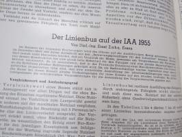 Verkehr und Technik 1956 -vuosikerta / annual volume, saksalainen liikenteen ja tekniikan ammattilehti, raskaankaluston, bussien ja junien ym. mainoksia