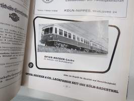 Verkehr und Technik 1956 -vuosikerta / annual volume, saksalainen liikenteen ja tekniikan ammattilehti, raskaankaluston, bussien ja junien ym. mainoksia