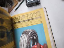 Verkehr und Technik 1956 -vuosikerta / annual volume, saksalainen liikenteen ja tekniikan ammattilehti, raskaankaluston, bussien ja junien ym. mainoksia