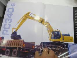 Komatsu PC340-6 telakaivukonesarja -myyntiesite / excavator sales brochure