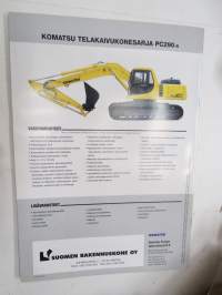 Komatsu PC290-6 telakaivukonesarja -myyntiesite / excavator sales brochure