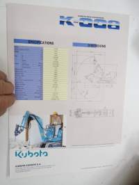 Kubota K-008 kaivinkone -myyntiesite / excavator sales brochure