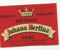 Juhana Herttua Pori-  tulitikkuetiketti