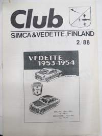 Club Simca &amp; Vedette Finland -&quot;Wanhat Simcat&quot; kerholehtiä 5 kpl erilaisia / car club magazine