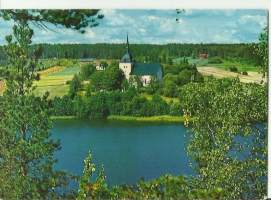 Sund Åland  Kirkko  - paikkakuntakortti, kirkkopostikortti kulkenut -81