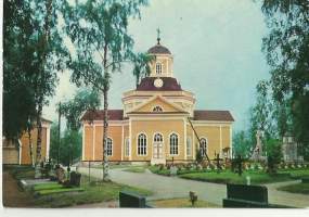 Kaustinen Kirkko  - paikkakuntakortti, kirkkopostikortti kulkenut -72