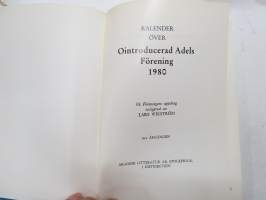 Kalender över Ointroducerad Adel i Sverige 1980 -ruotsalaiset naturalisoimattomat suvut, aateliskalenteri / adelskalender