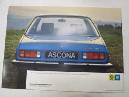 Opel Ascona 1980 -myyntiesite / sales brochure