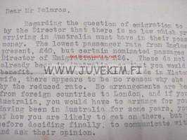 Commonwealth of Australia...Fred Palmros (Rauma) 1921 -asiakirja