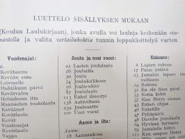 Kansakoulun lauluoppi - varsinaisen Kansakoulun laulukirja -teokseen liittyvä opettajalle tarkoitettu erillinen teos, jonka avulla edetään / opetetaan lauluja ym.