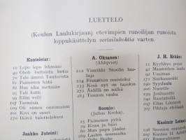 Kansakoulun lauluoppi - varsinaisen Kansakoulun laulukirja -teokseen liittyvä opettajalle tarkoitettu erillinen teos, jonka avulla edetään / opetetaan lauluja ym.