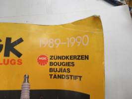 NGK Spark Plugs 1989-1990 -sytytystulppaluettelo
