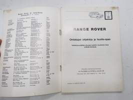Range Rover -käyttöohjekirja