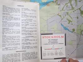TV-Experten - kaikkialla kaupungilla - Tukholman opas / kartta, kodinkoneliikkeen opas / kartta Suomesta tuleville turisteille 1950-luvulta