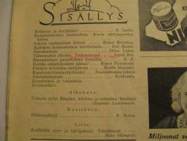 Kotiliesi 1933 nr 19 Lokakuu. Kansikuva Rudolf Koivu. Hatanpään siirtolapuutarha-alueesta koko aukeaman kuvasarja vuodelta 1933. Runsaasti mainoksia, muotia ja