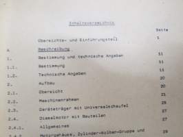 A 052/1/117 Universalpioniermaschine DOK-M Beschreibung und Nutzung -itäsaksalainen pioneerijoukkojen traktorin / työkoneen tekniset ominaisuudet ja käyttöohjeet