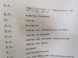 A 052/1/117 Universalpioniermaschine DOK-M Beschreibung und Nutzung -itäsaksalainen pioneerijoukkojen traktorin / työkoneen tekniset ominaisuudet ja käyttöohjeet