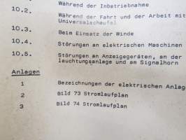 A 052/1/117 Universalpioniermaschine DOK-M Beschreibung und Nutzung -itäsaksalainen pioneerijoukkojen traktorin / työkoneen tekniset ominaisuudet ja käyttöohjeet