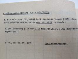 A 051/1/208 - Schützenpanzerwagen 152W1 - Nutzung -itäsaksalainen panssarivaunujen käyttöohje