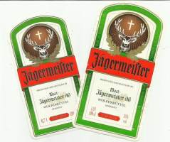 Jägermeister  - viinaetiketti 2 eri kokoa