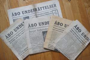 Åbo Underrättelser  1959  3.4, 17.6, 29.8, 8.10 ja 6.12 yht 5 lehteä