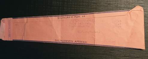Siilinjärven Apteekki, 1956, resepti signatuuri