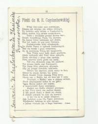 Matka Boska Czeshoswska - matkamuisto Tsekkoslovakiasta 1900 pyhäinkuva 9x6 cm kivipaino