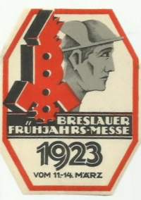 Breslauer Fruhjahrs-Messe 11-14.3.1923 - etiketti liima takana
