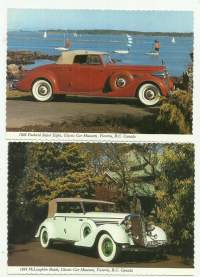McLaughlin Buick  1934 ja Packard Super Eight  autopostikortti  autopostikortti  2 eril kulkematon
